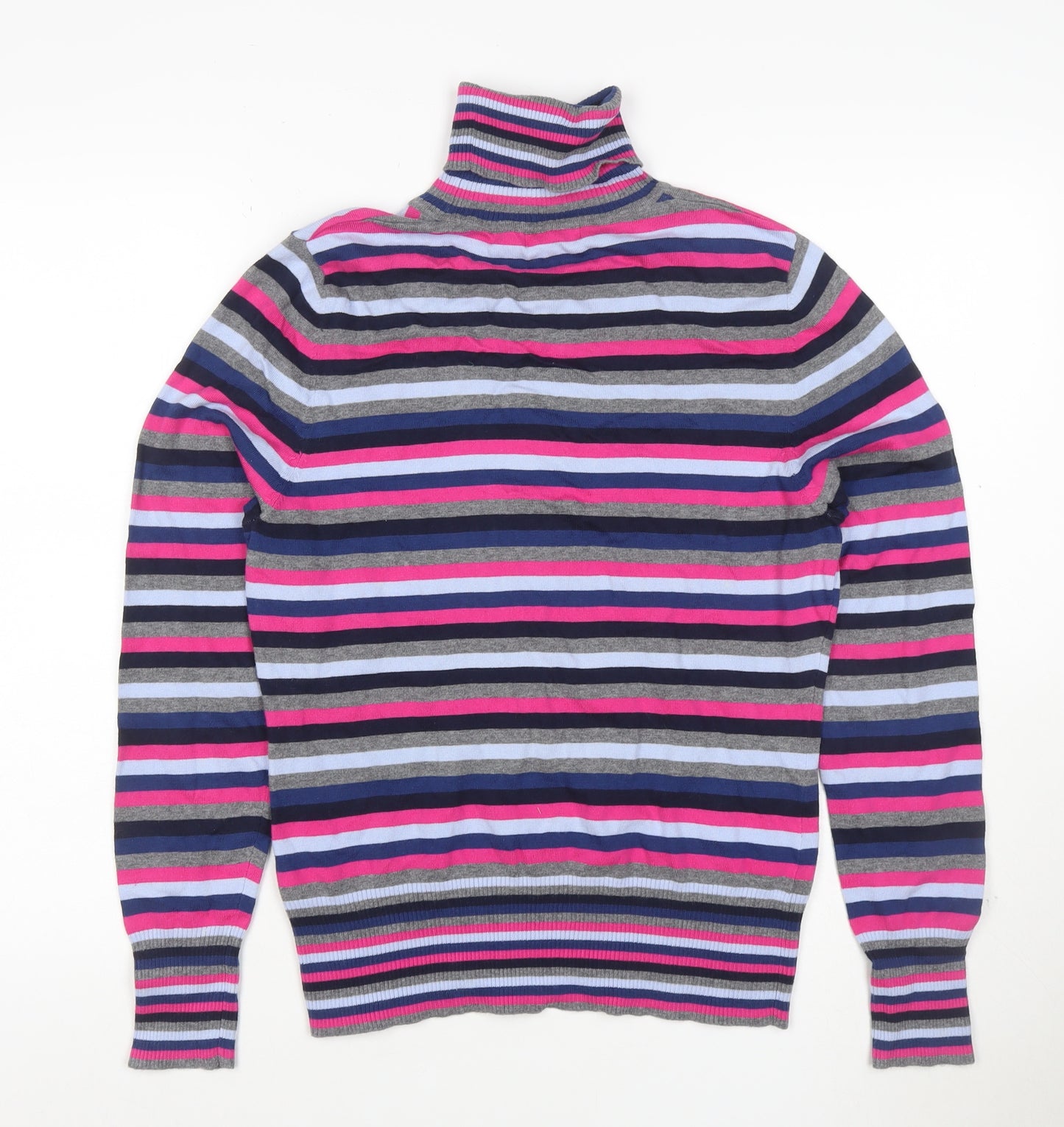 Next Women’s Multicoloured Stripe Roll Neck Knit Jumper UK 18