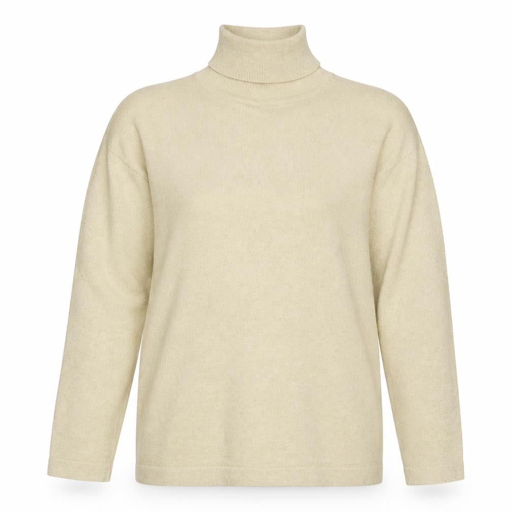 SJ Designs Women’s Gold Glitter Roll Neck Knit Jumper Size M
