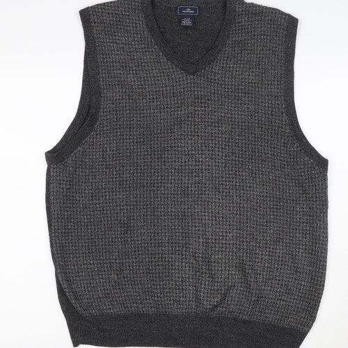 Dockers Men’s Grey XL V-Neck Acrylic Knit Sweater Vest Classic
