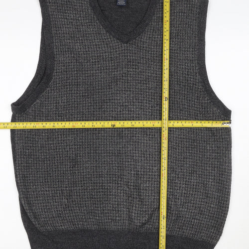 Dockers Men’s Grey XL V-Neck Acrylic Knit Sweater Vest Classic