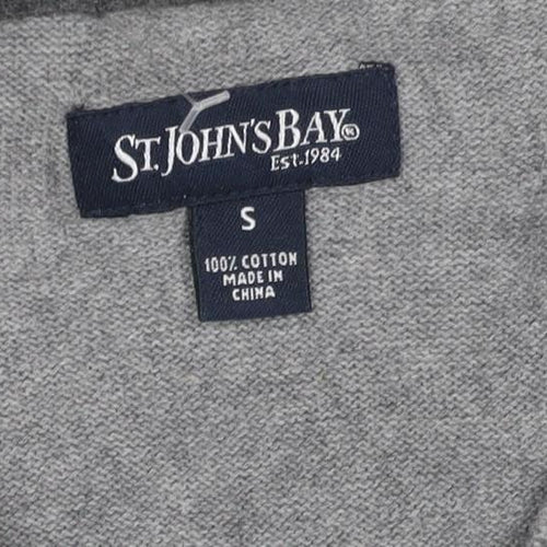 St. John's Bay Men Grey Cotton V-Neck Knit Vest Jumper Size S