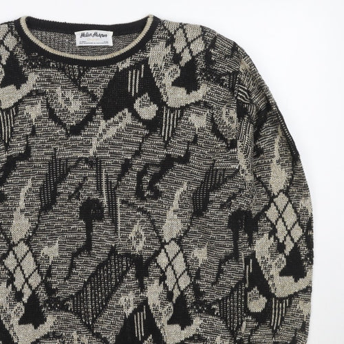 Helen Harper Women’s Black Beige S Geometric Retro Knit Jumper
