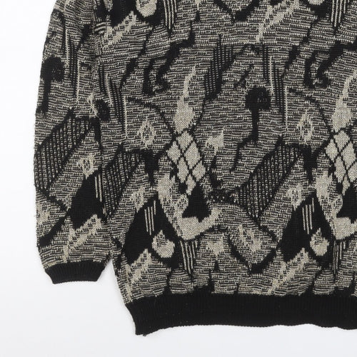 Helen Harper Women’s Black Beige S Geometric Retro Knit Jumper