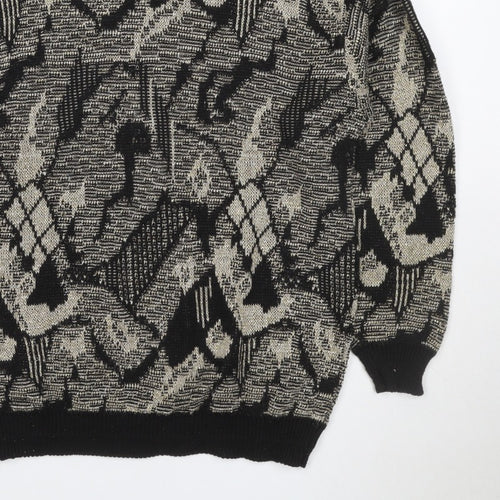 Helen Harper Women’s Black Beige S Geometric Retro Knit Jumper