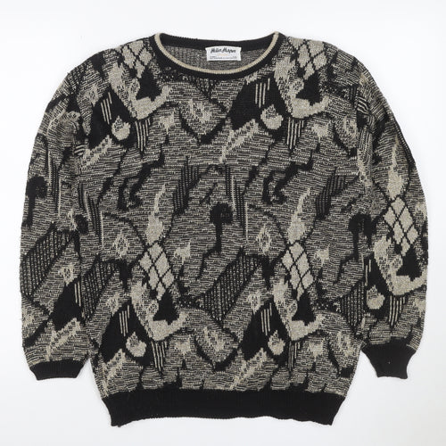 Helen Harper Women’s Black Beige S Geometric Retro Knit Jumper