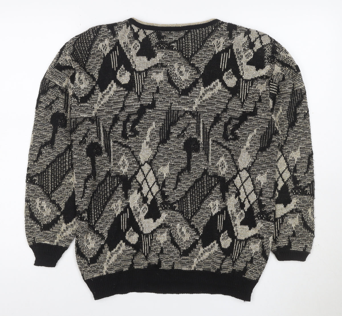 Helen Harper Women’s Black Beige S Geometric Retro Knit Jumper