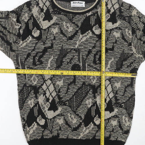 Helen Harper Women’s Black Beige S Geometric Retro Knit Jumper
