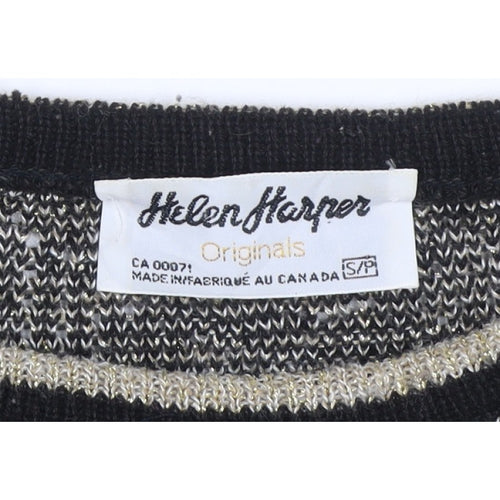 Helen Harper Women’s Black Beige S Geometric Retro Knit Jumper