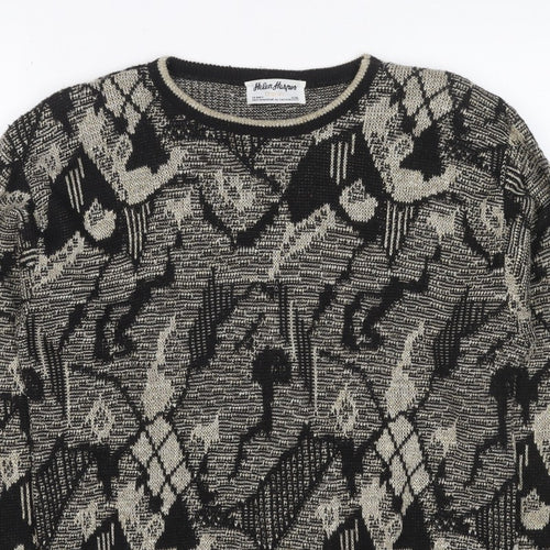 Helen Harper Women’s Black Beige S Geometric Retro Knit Jumper