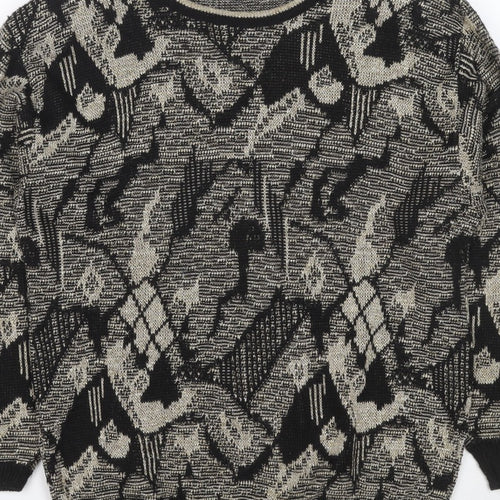 Helen Harper Women’s Black Beige S Geometric Retro Knit Jumper