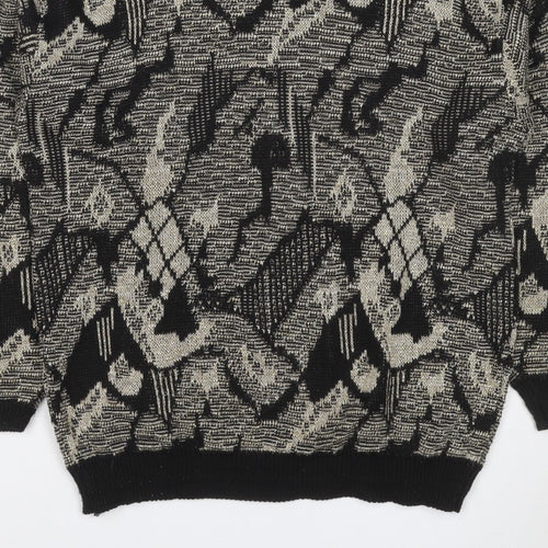 Helen Harper Women’s Black Beige S Geometric Retro Knit Jumper