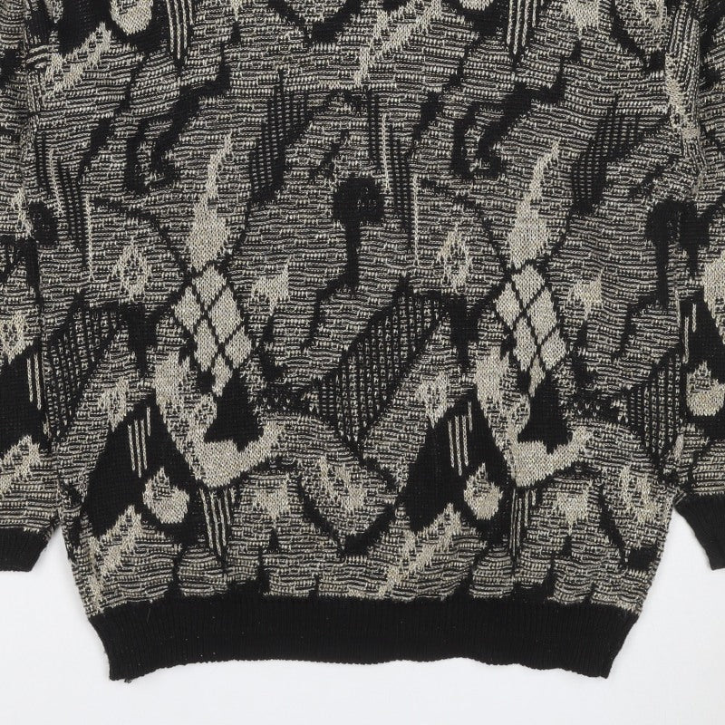 Helen Harper Women’s Black Beige S Geometric Retro Knit Jumper