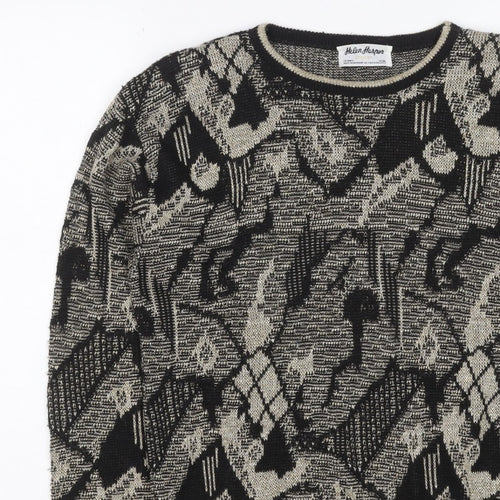 Helen Harper Women’s Black Beige S Geometric Retro Knit Jumper