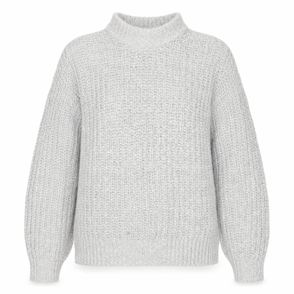 M&S Collection Women Grey Metallic Knit Roll Neck Jumper UK 4