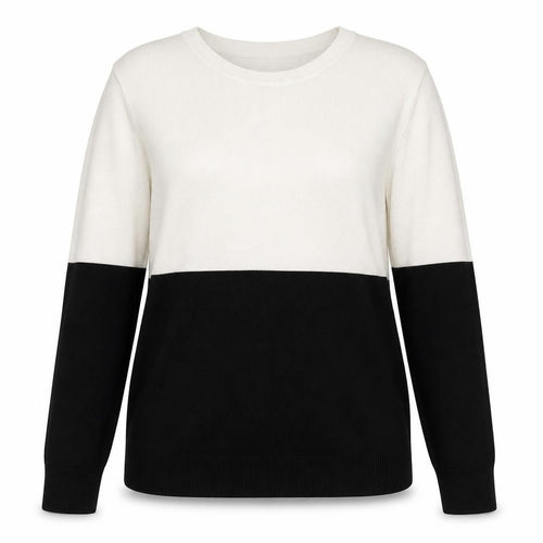 Topshop Tall Women’s Ivory Black Colour Block Knit Jumper UK 14