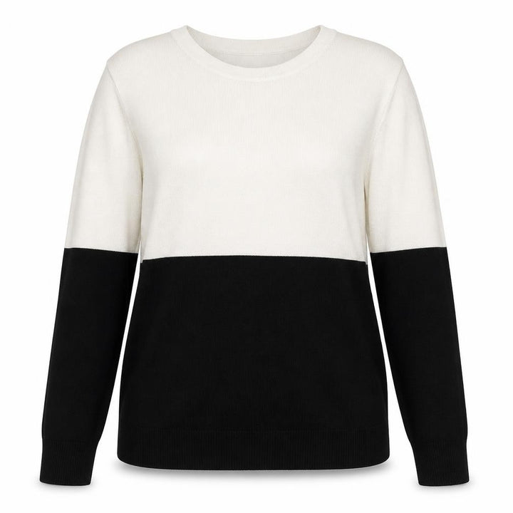 Topshop Tall Women’s Ivory Black Colour Block Knit Jumper UK 14
