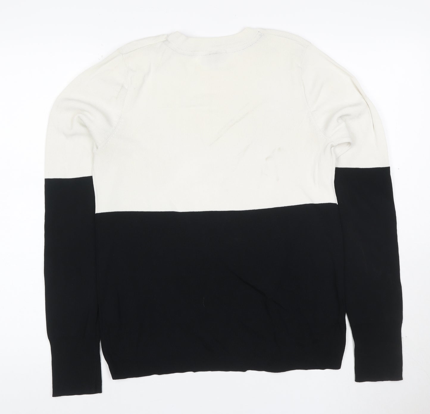 Topshop Tall Women’s Ivory Black Colour Block Knit Jumper UK 14