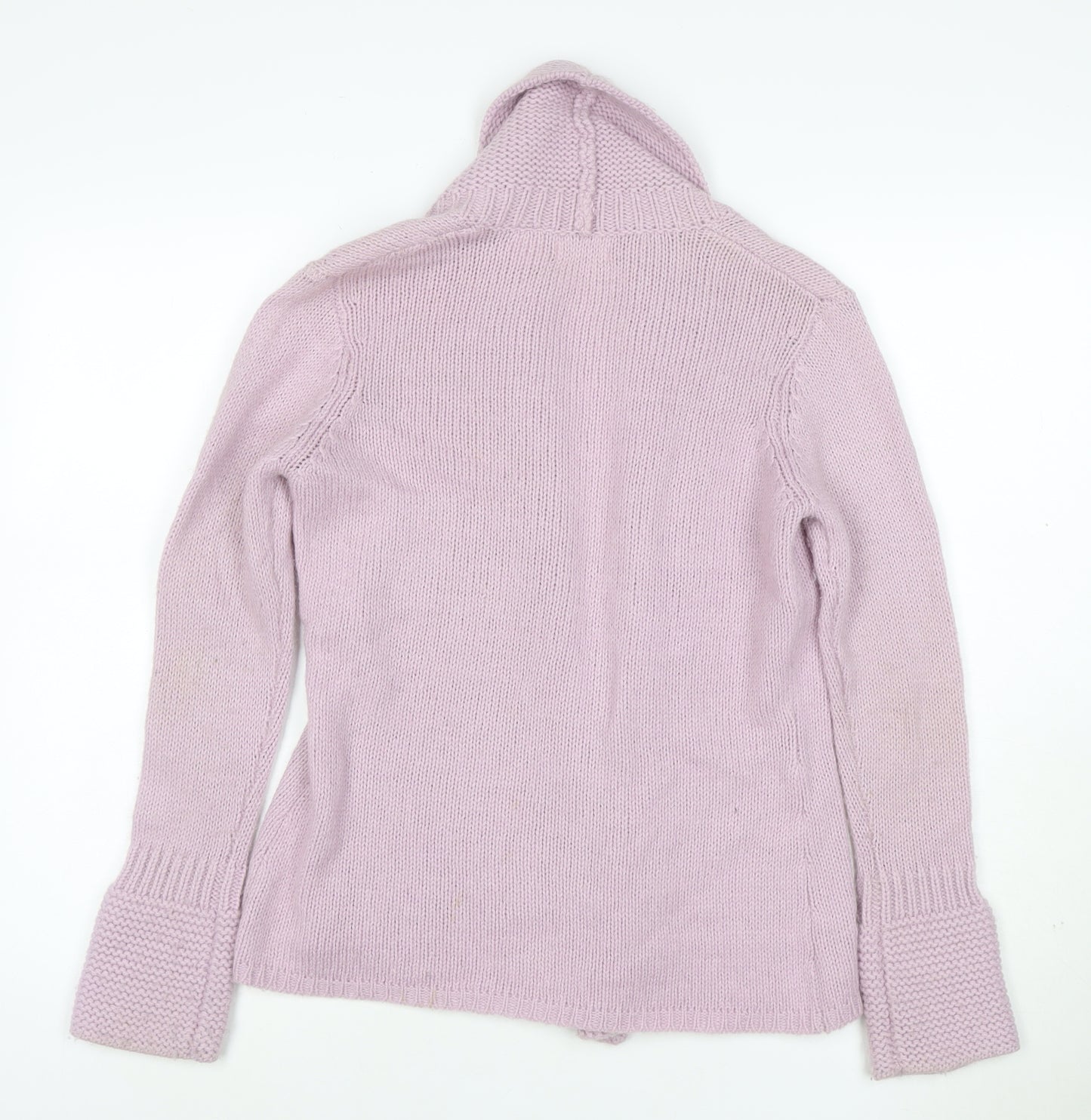 Edeis Women’s Pink UK 12 Open Shawl Collar Cable Knit Cardigan