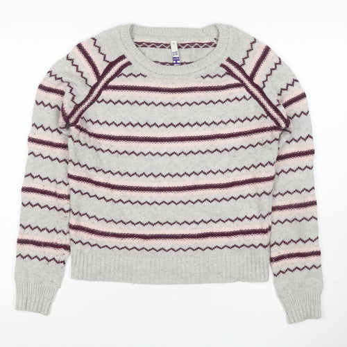Henry Holland Women’s Grey Fair Isle Angora Blend Jumper Size 12