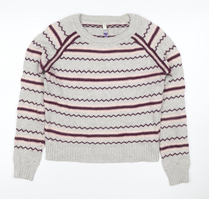 Henry Holland Women’s Grey Fair Isle Angora Blend Jumper Size 12