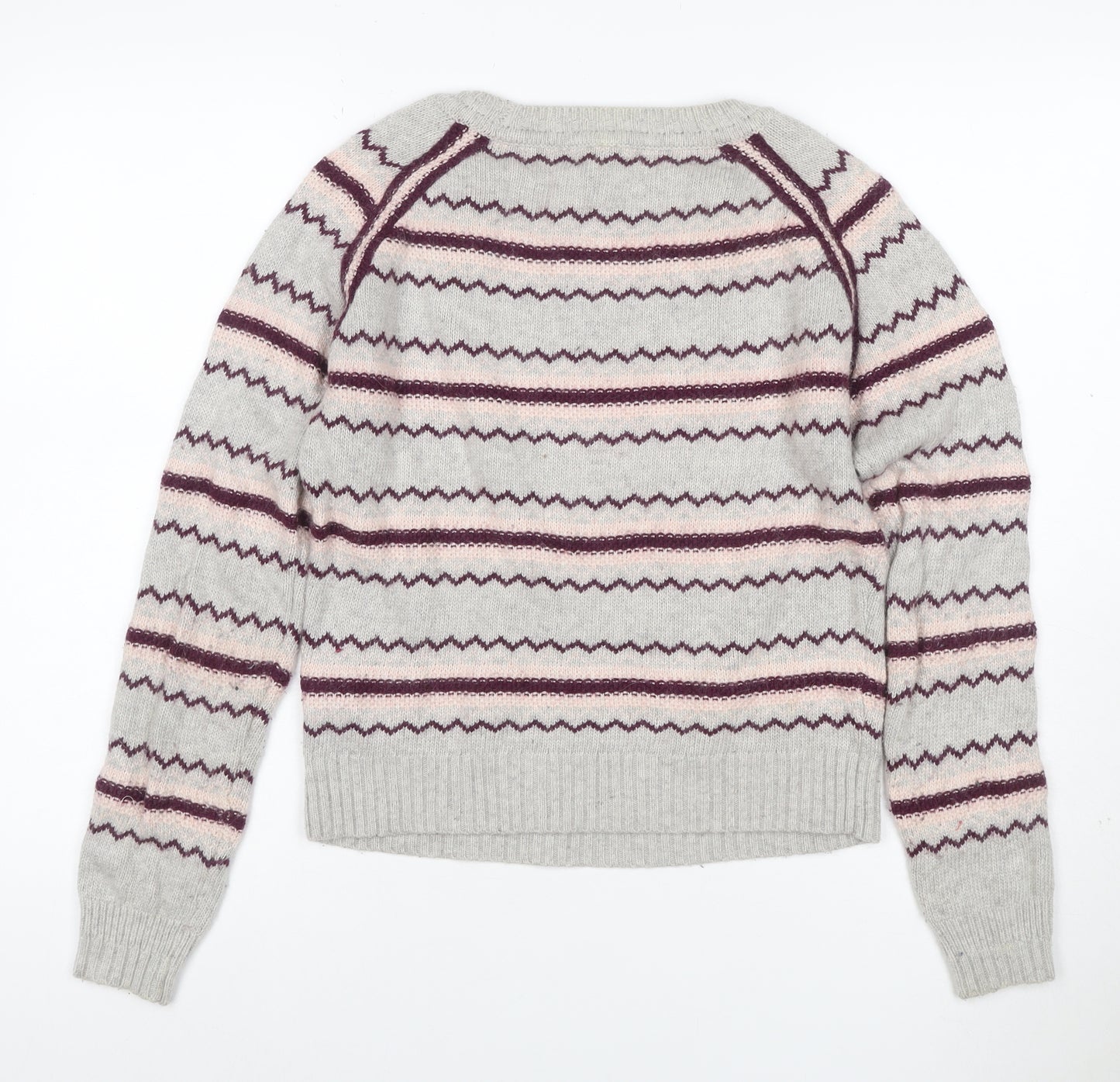 Henry Holland Women’s Grey Fair Isle Angora Blend Jumper Size 12