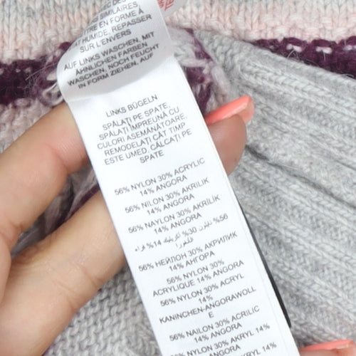 Henry Holland Women’s Grey Fair Isle Angora Blend Jumper Size 12