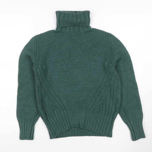 Danour Women’s Green Wool Roll Neck Knit Jumper Size L