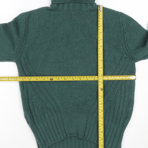 Danour Women’s Green Wool Roll Neck Knit Jumper Size L