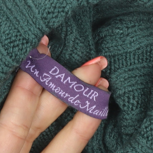 Danour Women’s Green Wool Roll Neck Knit Jumper Size L