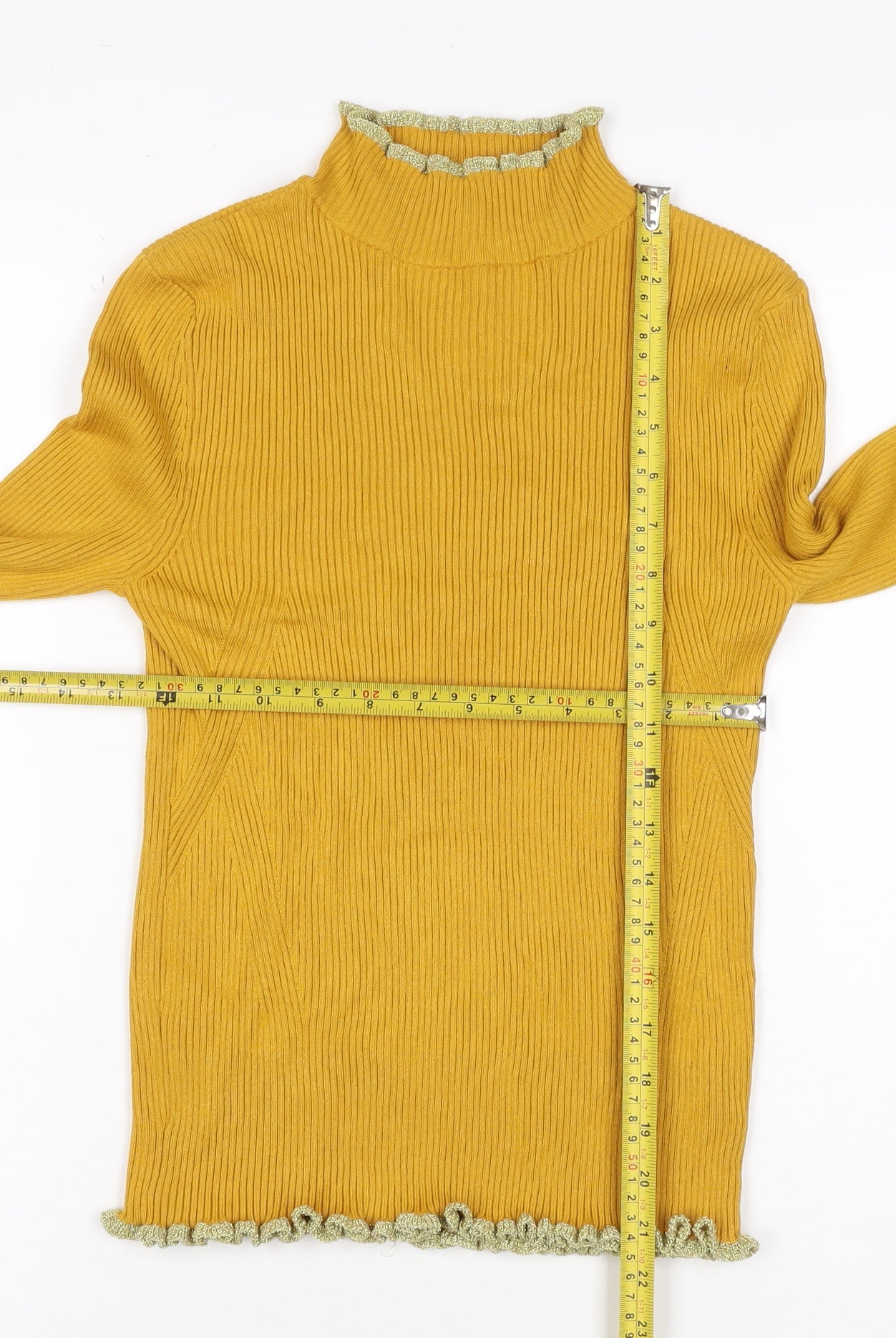 Marks and Spencer Women Orange UK 10 Cropped Rib Knit High Neck Top