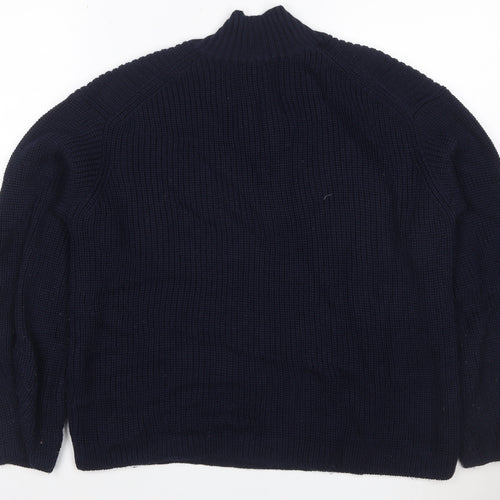 Autograph Women’s Navy Blue M Merino Wool Cable Knit Pullover Jumper