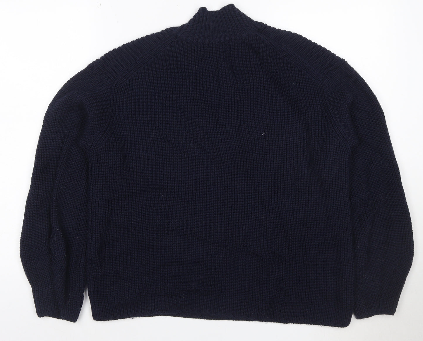 Autograph Women’s Navy Blue M Merino Wool Cable Knit Pullover Jumper