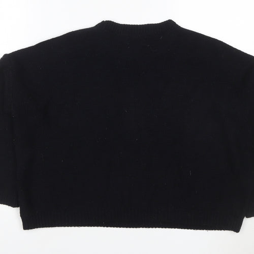 Topshop Women’s Black UK 4 Reindeer Rhinestone Christmas Jumper