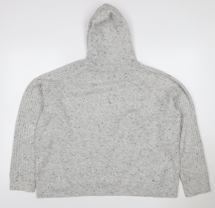 Marks and Spencer Women Grey Fleck Knit Hoodie XL Pullover