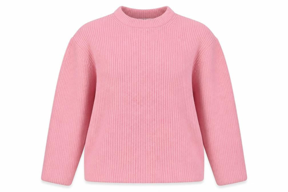 UNIQLO Women’s Pink L Ribbed Crew Neck Knit Pullover Jumper