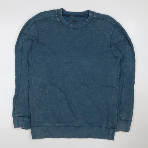 Next Men’s Blue Acid Wash Crew Neck Pullover Sweatshirt Size S
