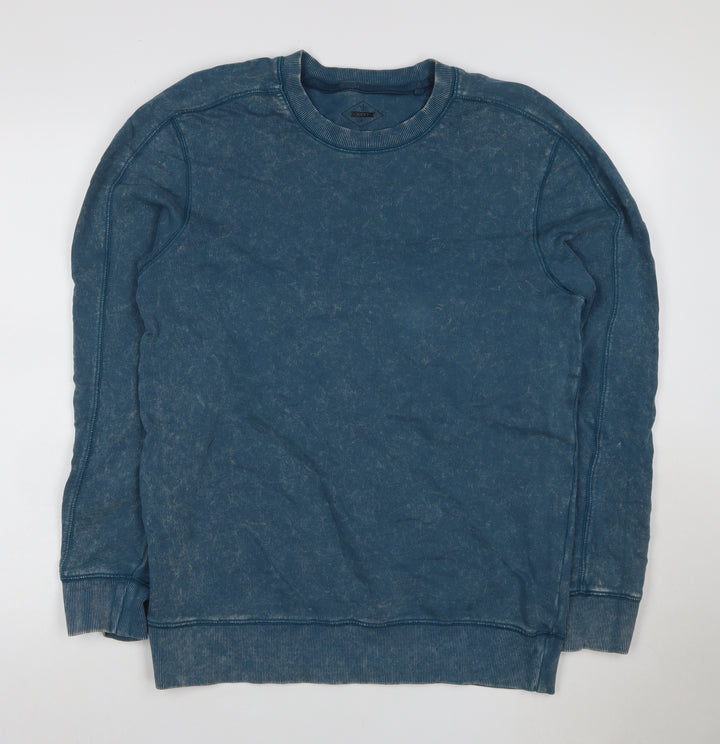 Next Men’s Blue Acid Wash Crew Neck Pullover Sweatshirt Size S