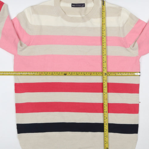 Marks and Spencer Women’s Multicoloured Striped Knit Jumper UK 14