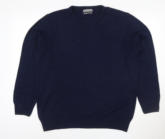 Marks and Spencer Men’s Blue XL Lambswool Crew Neck Pullover Jumper
