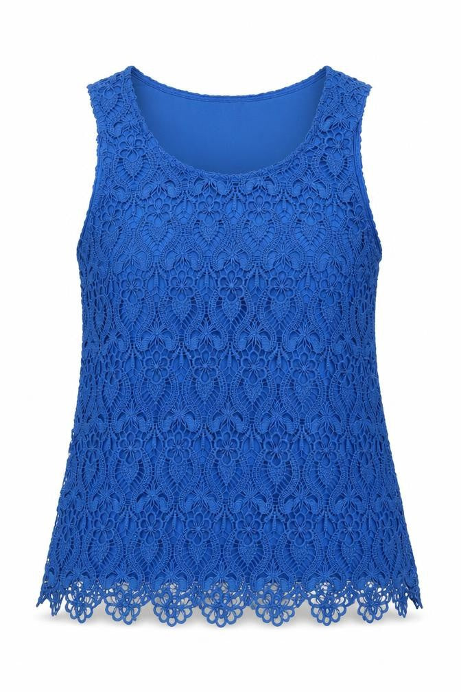 Dorothy Perkins Women Blue UK 10 Floral Lace Lined Camisole Tank Top