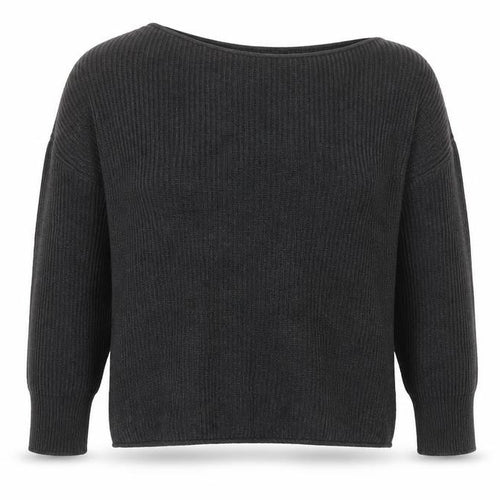 Pull&Bear Women’s Grey Ribbed Knit Balloon Sleeve Jumper Size M
