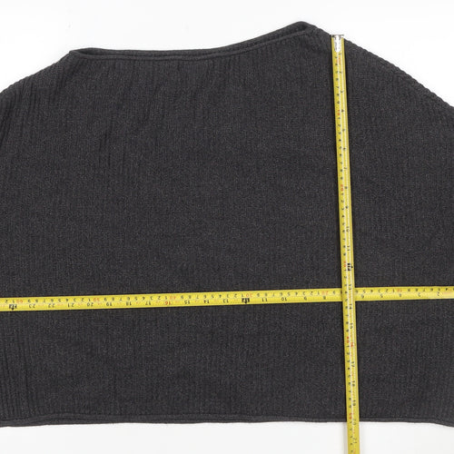 Pull&Bear Women’s Grey Ribbed Knit Balloon Sleeve Jumper Size M