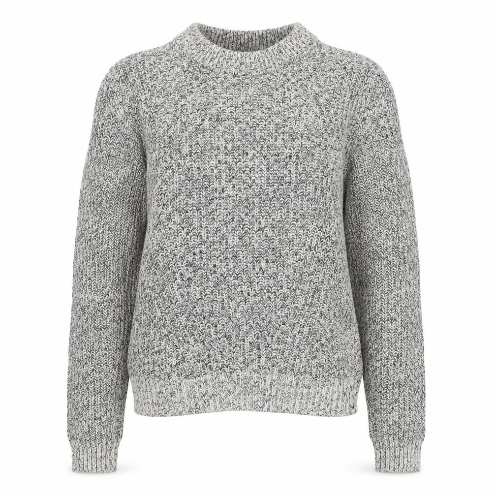 Front view of H&M Women’s Grey Marl XS Chunky Knit Roll Neck jumper