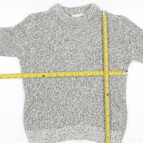 H&M Women’s Grey Marl XS Chunky Knit Roll Neck Pullover Jumper