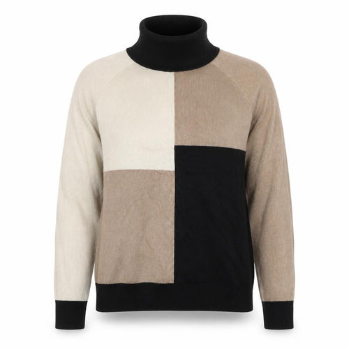 Et Vous Women’s Multicoloured Colour Block Roll Neck Jumper UK 14