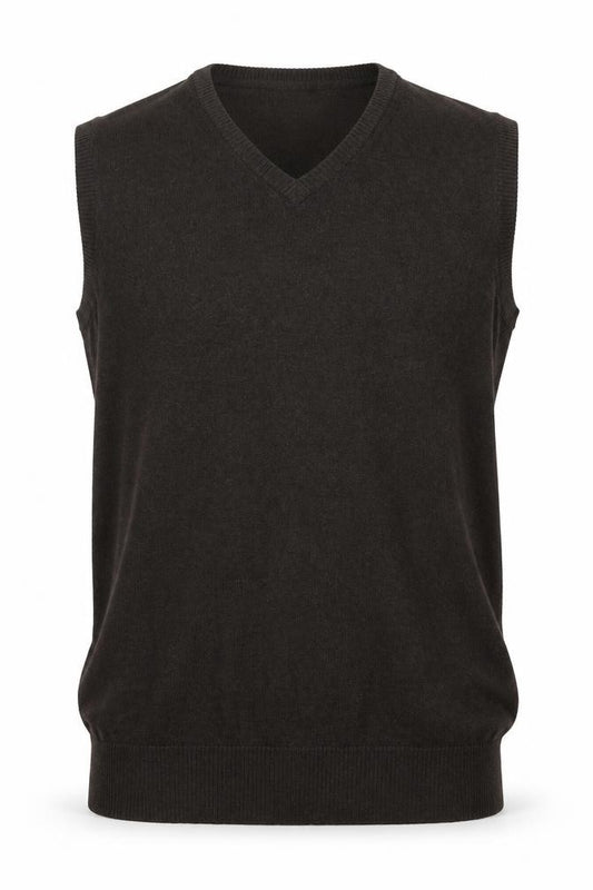 Eddie Bauer Men’s Brown L Tall Cashmere Cotton V-Neck Knit Vest