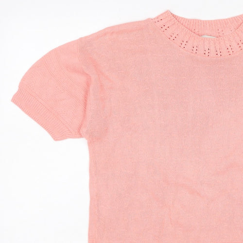 Separate Scene Women’s Pink L Short Sleeve Knit Pullover Jumper