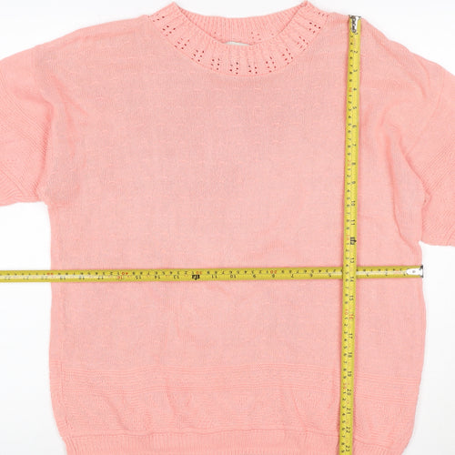 Separate Scene Women’s Pink L Short Sleeve Knit Pullover Jumper