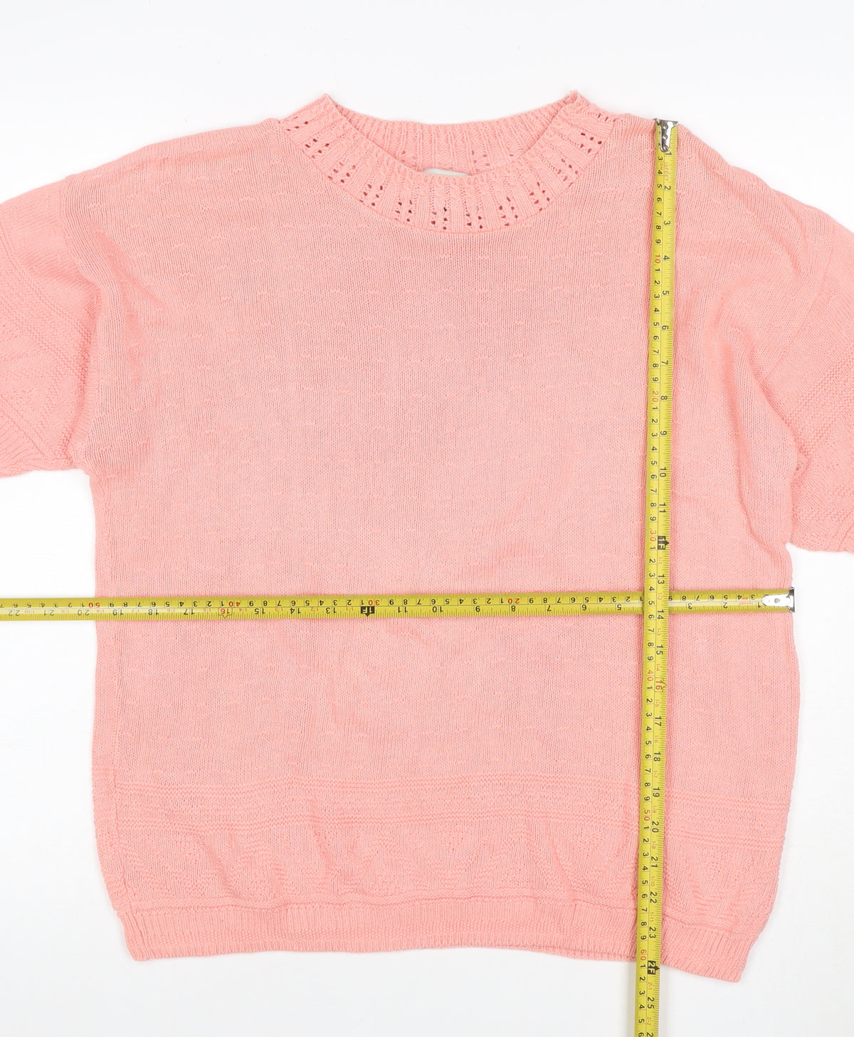 Separate Scene Women’s Pink L Short Sleeve Knit Pullover Jumper
