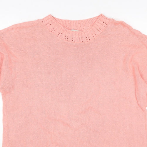 Separate Scene Women’s Pink L Short Sleeve Knit Pullover Jumper